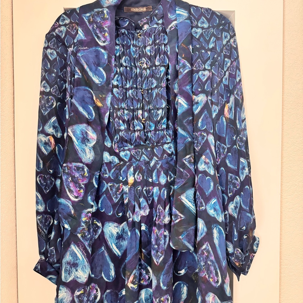 Blue Heart Pattern Dress